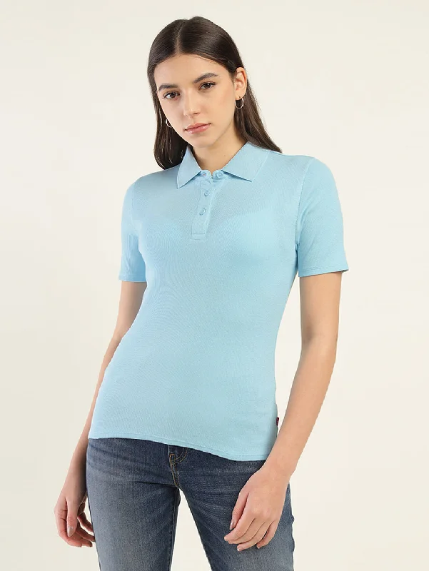 Elegant Fashion Offers Women's Solid Slim Fit Polo T-Shirt