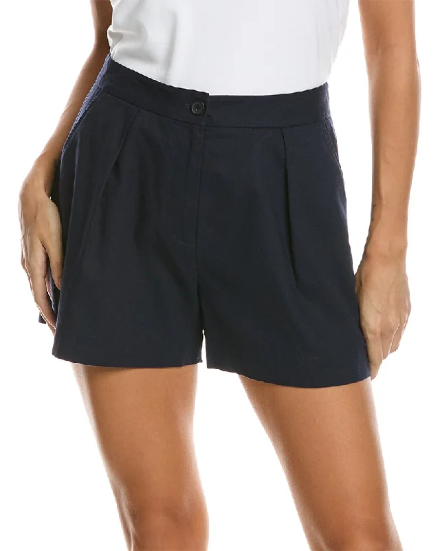 Classy Style Discounts ATM Anthony Thomas Melillo Linen-Blend Pleated Short