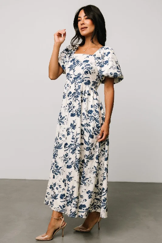 Browse Our Top Products Graceland Maxi Dress | Cream + Navy Floral