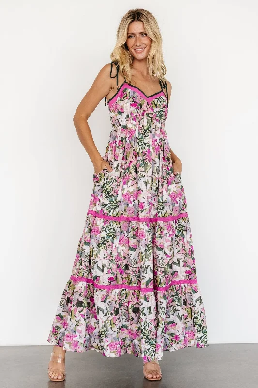 Women's Outerwear Apparel Pierrette Maxi Dress | Pink Multi