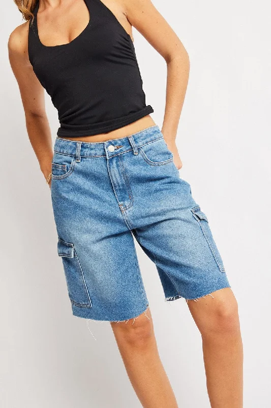 Women's High-Fashion Garments Denim Relaxed Shorts