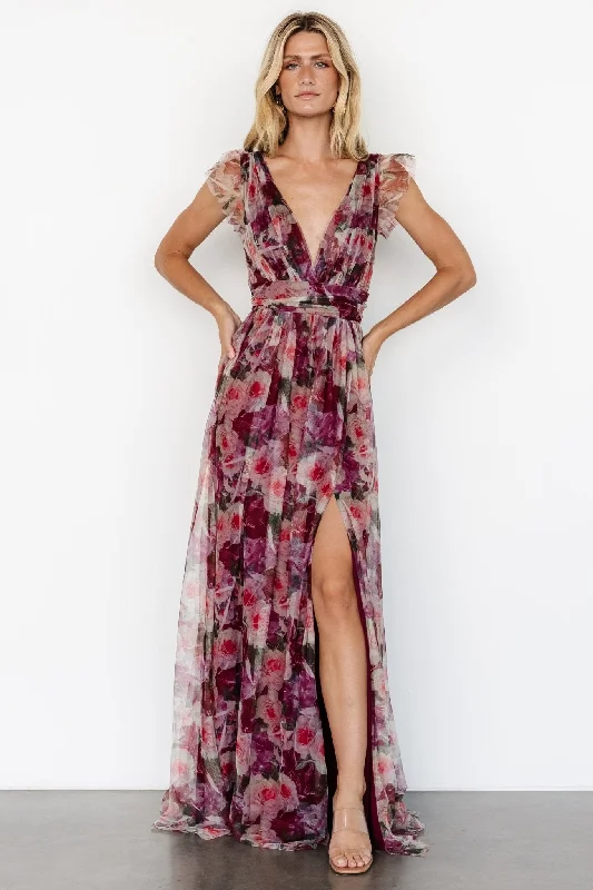 Style Breakthroughs Carmine Maxi Dress | Wine Floral