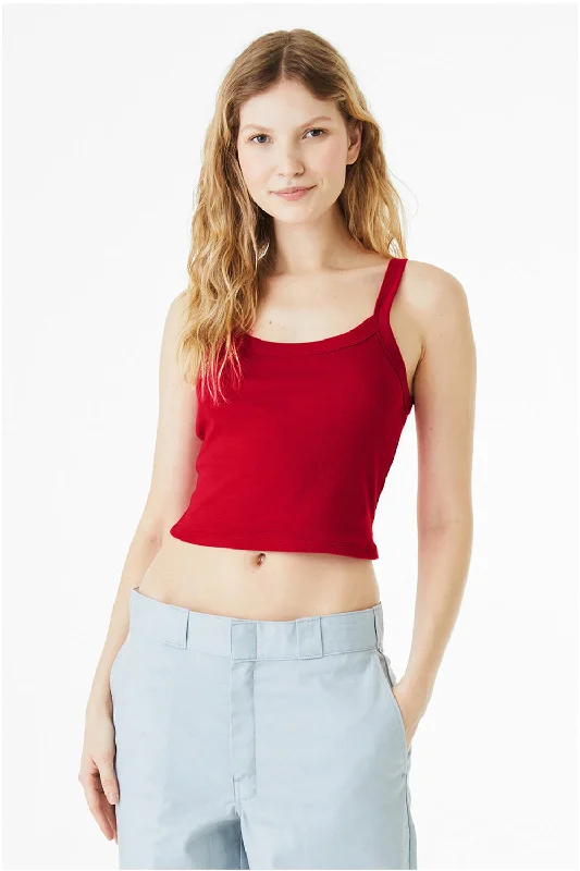 Women's Luxury Apparel Bella + Canvas Womens Micro Ribbed Scoop Tank Top - Red