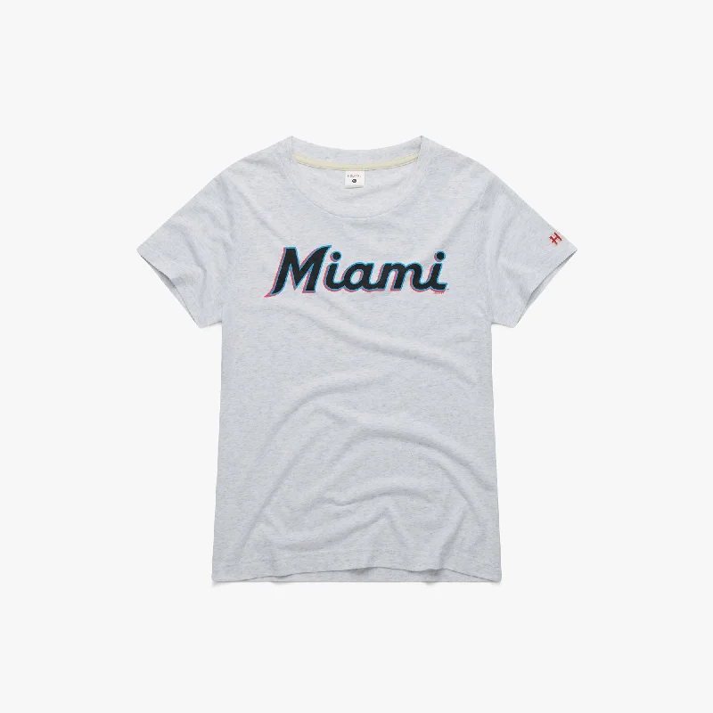 Women's Casual Apparel For Weekends Women's Miami Marlins Jersey Logo '19