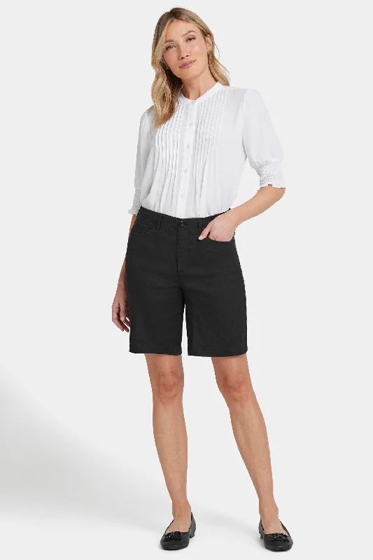 Women's Luxury Garments 5 Pocket Bermuda Shorts - Black