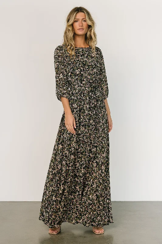 Timeless Women's Clothes Rebecca Maxi Dress | Black Floral