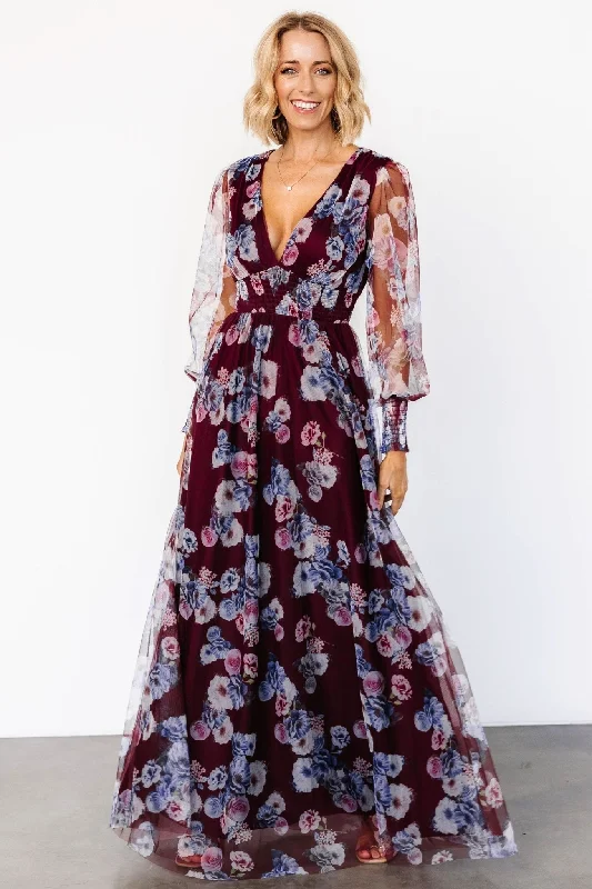 On-Trend Fashion Offers Layla Tulle Maxi Dress | Mulberry Floral