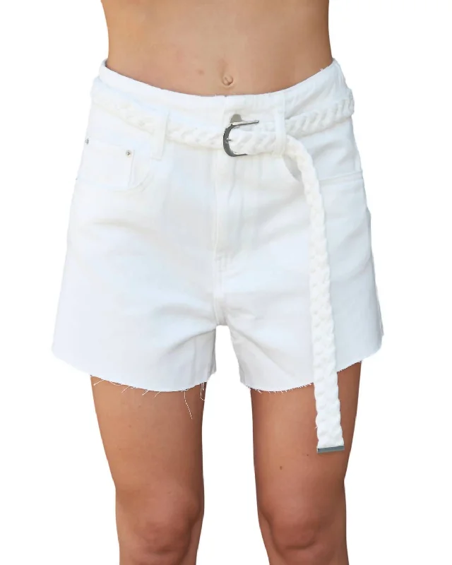 Women's Chic Outfit Alessia Belt Short In White