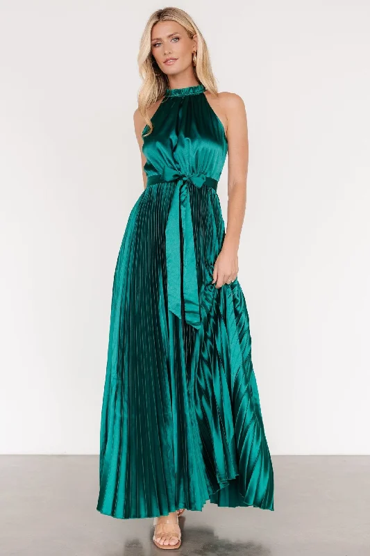 Affordable Luxury Women's Apparel Capulet Pleated Maxi Dress | Emerald