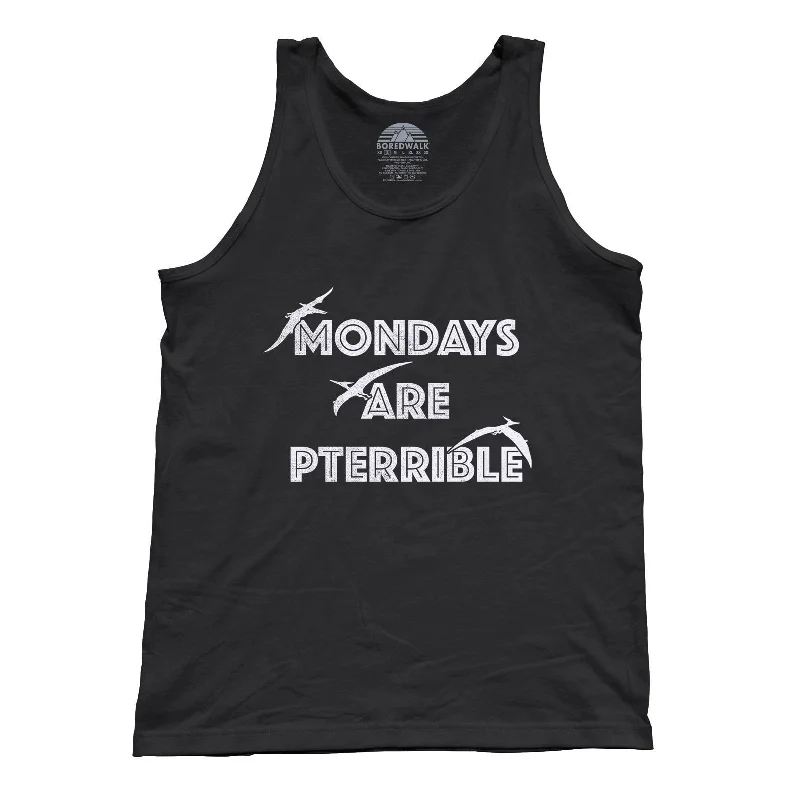 Chic & Cozy Collection Unisex Mondays Are Pterrible Tank Top - Funny Dinosaur Shirt