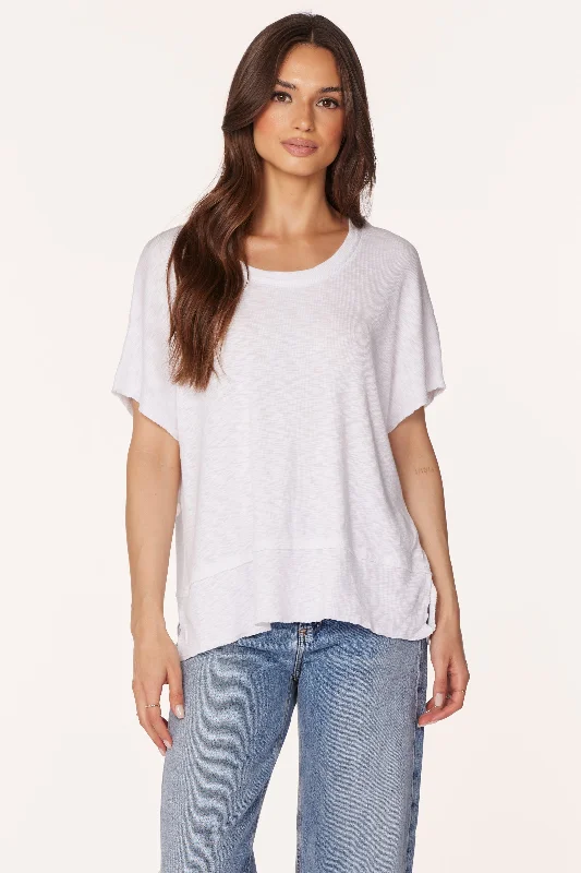 Women's Clothing For Work RAW EDGE DROPPED SHOULDER TEE