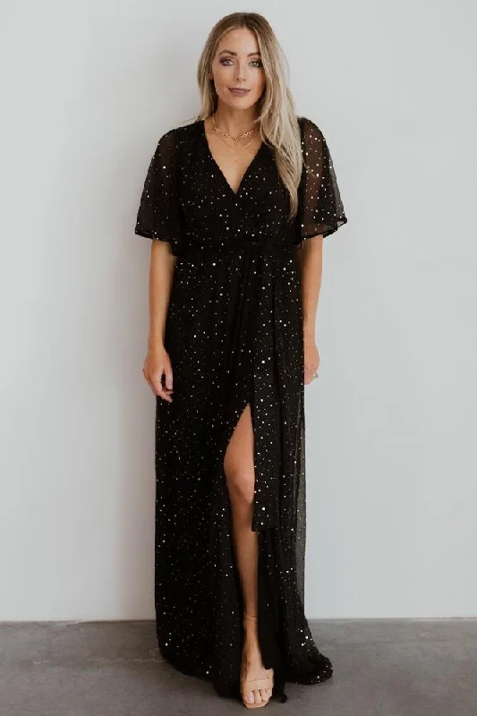 Don't Miss Out Grace Sparkle Gown | Black