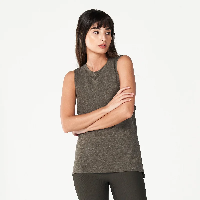 Women's Comfy Attire For Lounging Code Marl Tank - Khaki Marl