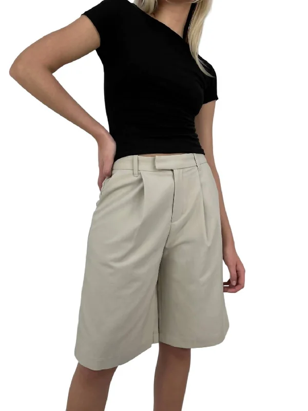 The Good Stuff Menswear Trouser Shorts In Beige