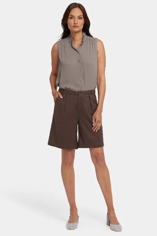 Women's Formal Event Attire Relaxed Shorts  - Coffee Bean