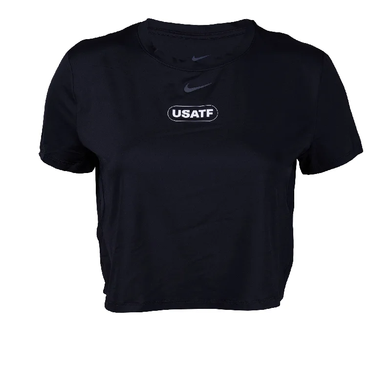 Women's Clothing For Holiday Travel Nike USATF Women's Dri-FIT Short-Sleeve Cropped Top