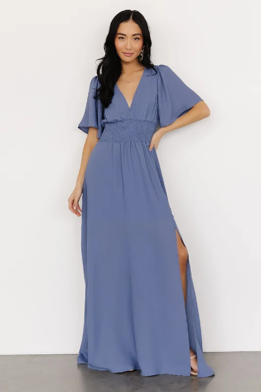 Stylish Women's Outfit Verona Smocked Maxi Dress | Blue