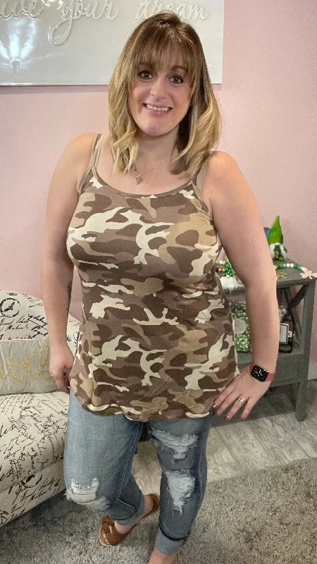 Huge Markdowns Reversible Camouflage Spaghetti Strap Tank Top