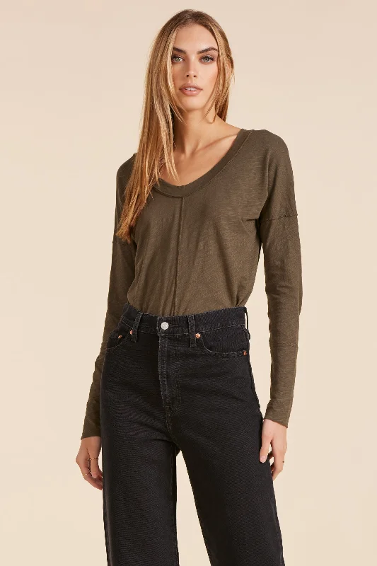 Women's Holiday Clothing DROP SHOULDER LONG SLEEVE TEE