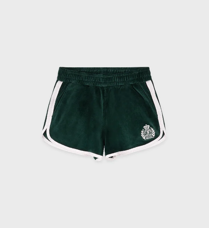 Modern Fashion Sale NY Crest Velour Short - Forest/Cream