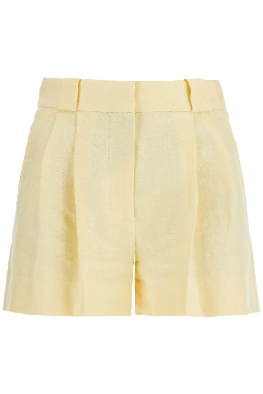 Don't Miss Out Blaze Milano Women's  yellow High-Waisted Linen Shorts