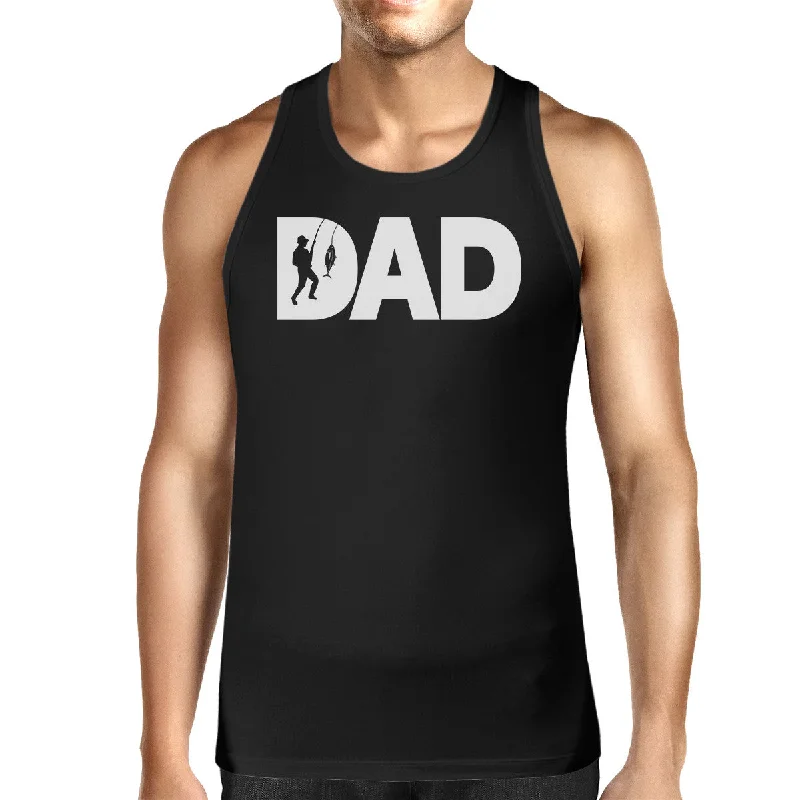 Women's Comfortable Lounge Attire Dad Fish Mens Black Tank Top Fathers Day Gifts For Fishing Lovers