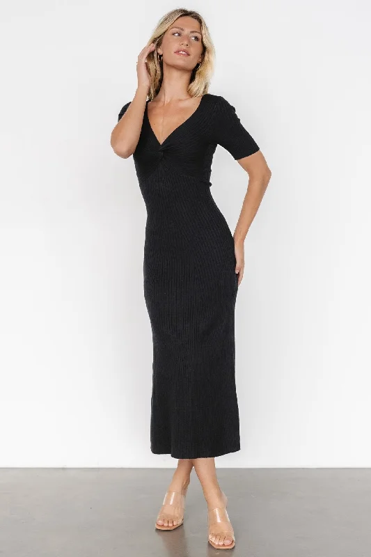 Women's Urban Clothing Keren Ribbed Maxi Dress | Black