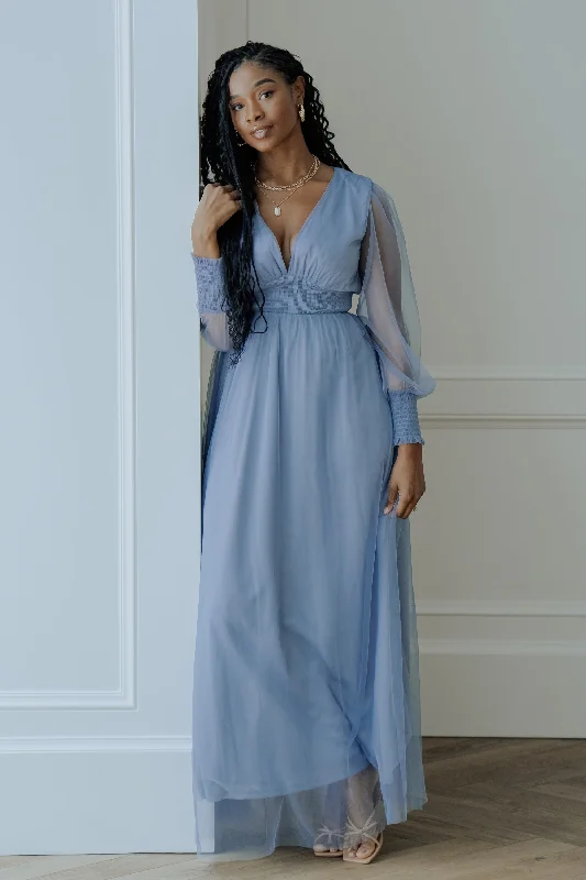 Spring Offer Layla Tulle Maxi Dress | Whisper Blue