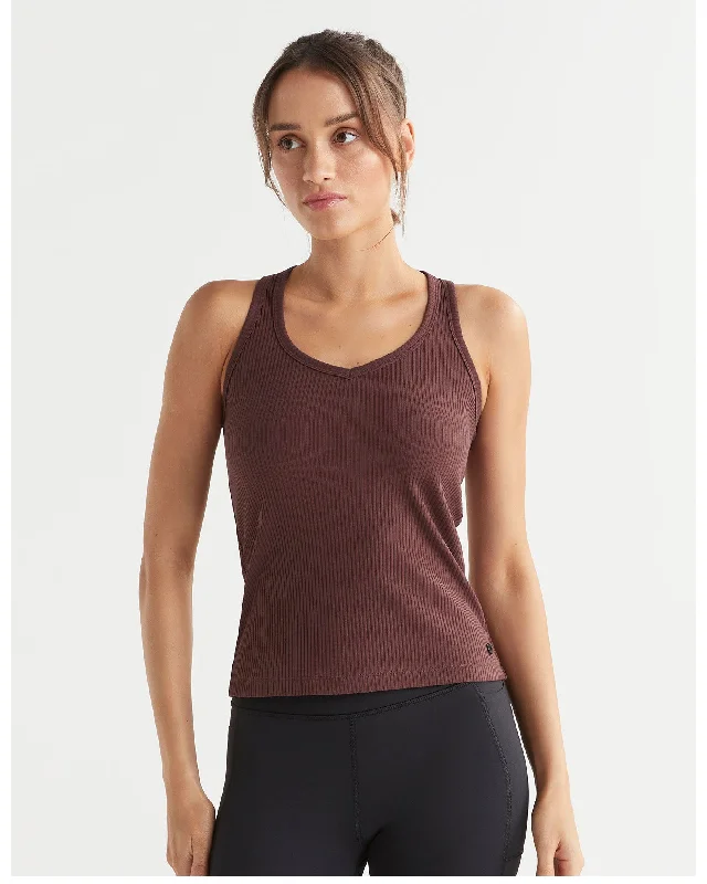 Women's Weekend Outfit Lilybod Leera Long Rib Tank - Burgundy