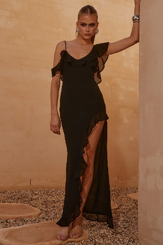 Edgy Fashion Deals VACANZA MAXI DRESS - BLACK