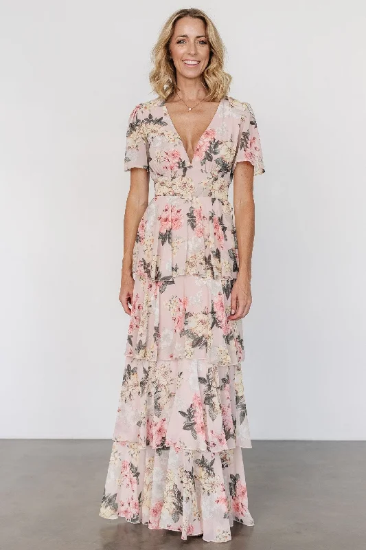 Mega Sales Montaigne Ruffle Maxi Dress | Pale Blush Floral