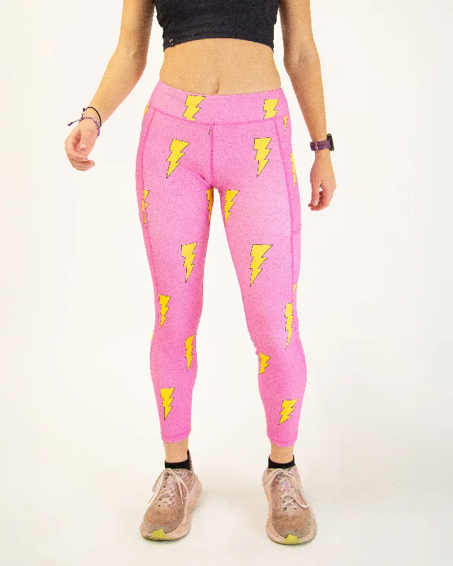 Comfortable Garments For Women Women's Pink Bolts Leggings