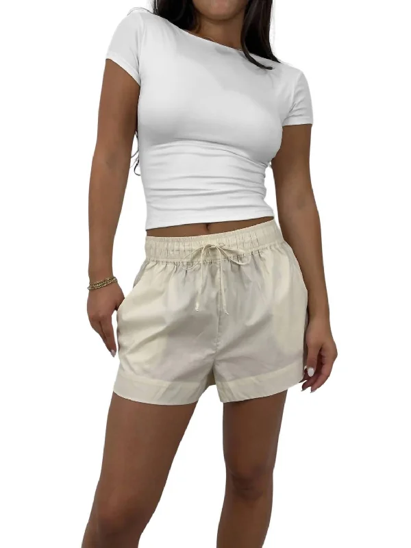 Hot Sale Classic Poplin Boxer Shorts In Beige