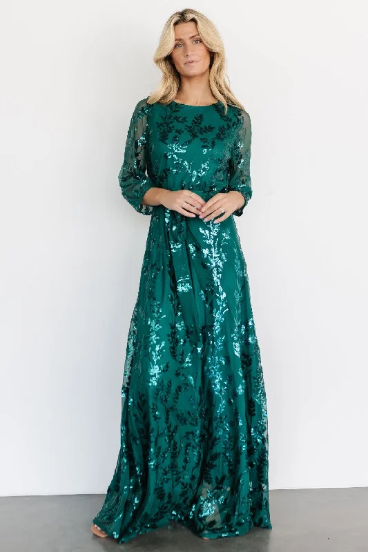 Women's Seasonal Clothing Destiny Sequin Maxi Dress | Emerald