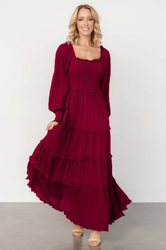 Women's Clothing Sets Lana Smocked Maxi Dress | Merlot