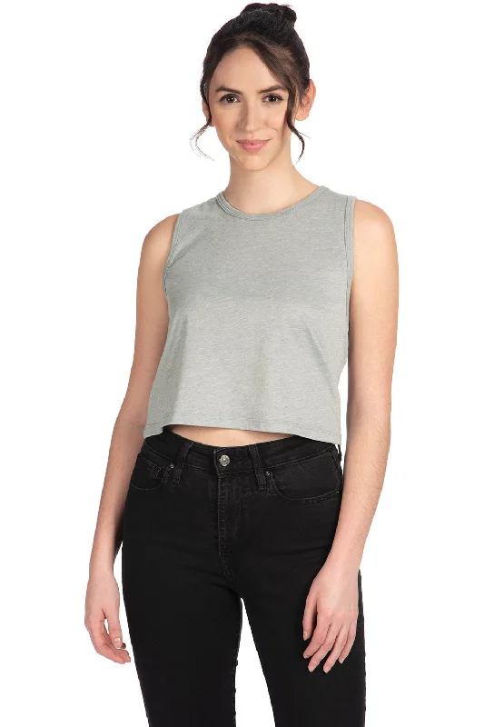 Formal Outfit For Women Next Level Womens Festival Cropped Tank Top - Heather Grey