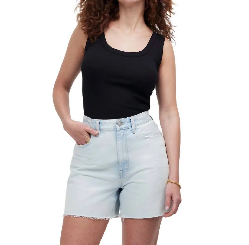 Women's Clothing And Garments Sets The Curvy '90S Mid-Length Jean Short In Pearlman Wash