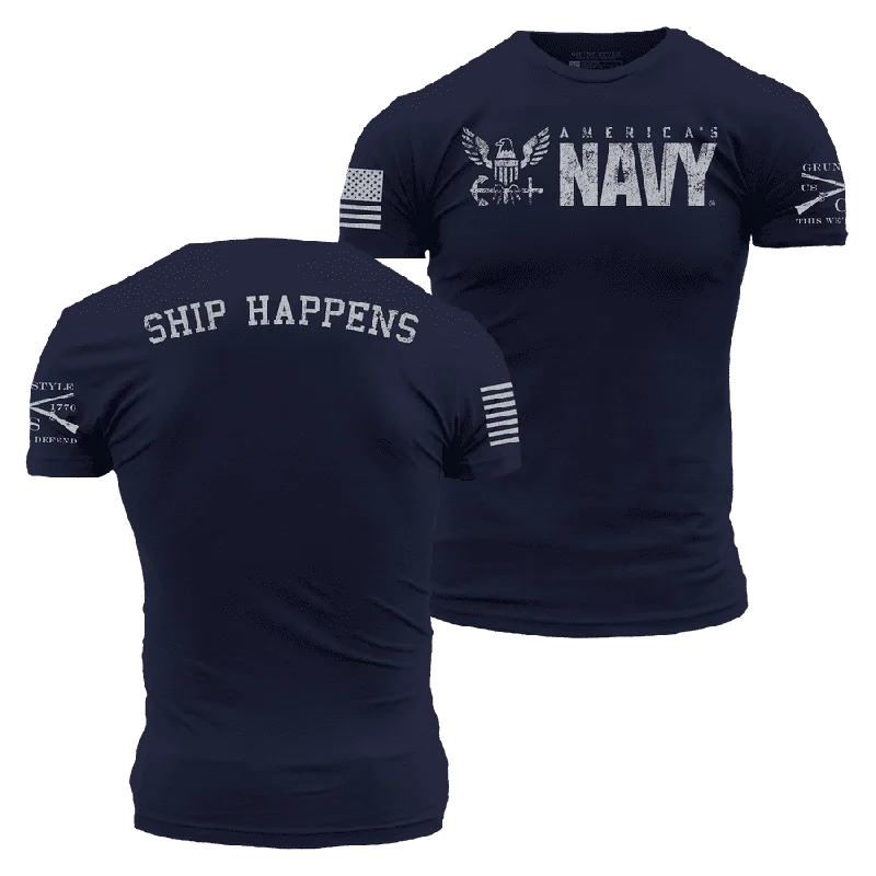 Women's Night-Out Clothes USN - Ship Happens 2.0 T-Shirt - Navy