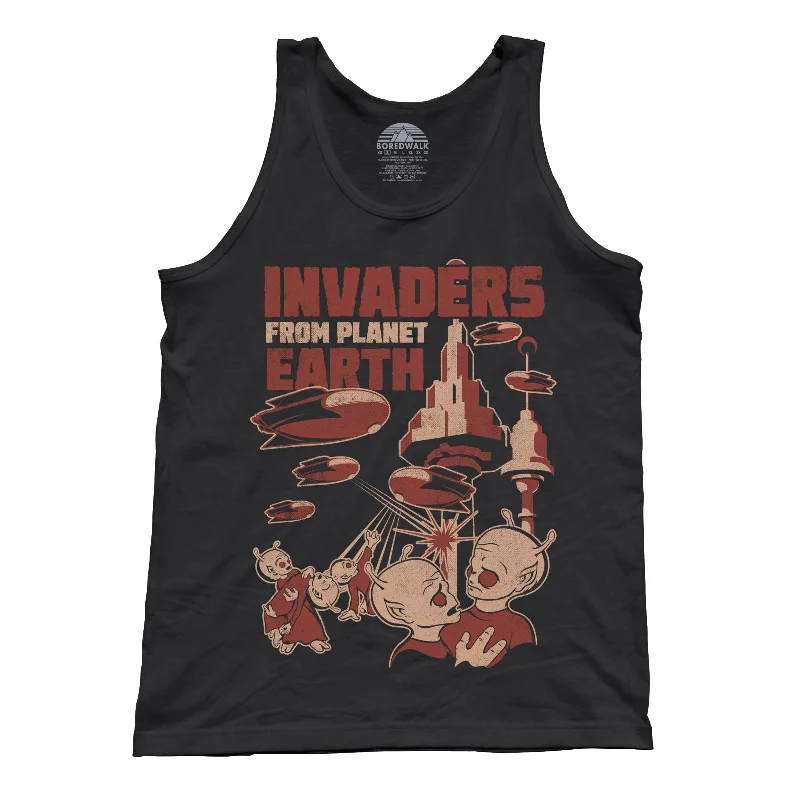 Women's Comfortable Lounge Garments Unisex Invaders From Earth Tank Top - By Ex-Boyfriend