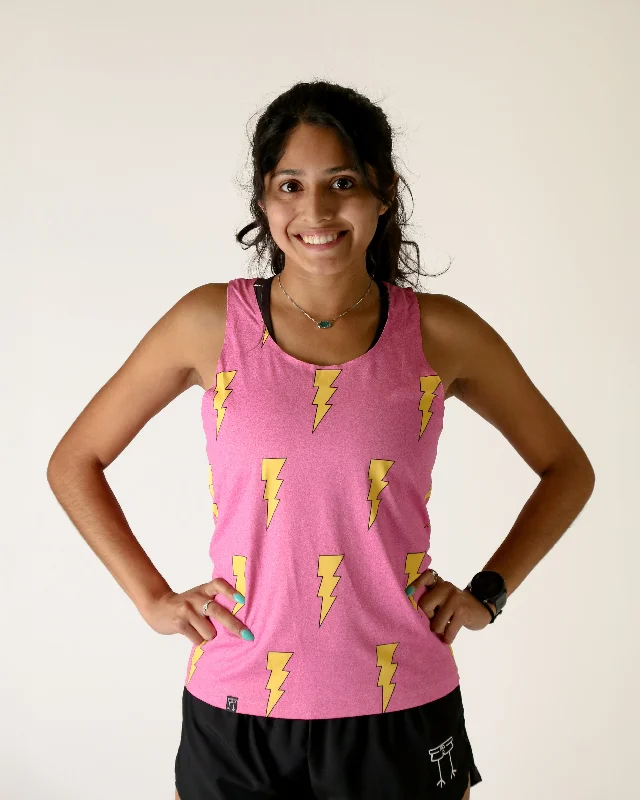 Vintage-Inspired Garments Women's Pink Bolts Performance Singlet