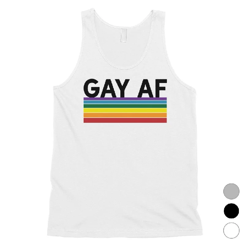 Women's Casual Garments LGBT Gay AF Rainbow Stripes Mens Tank Top