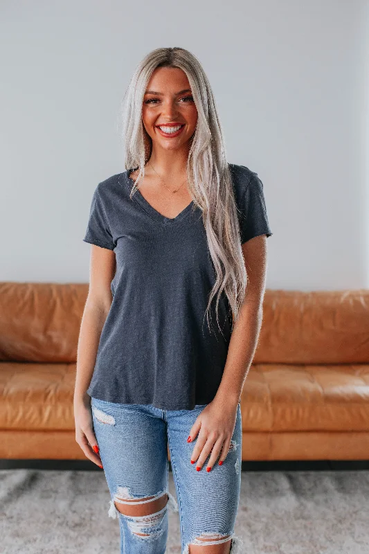 Women's High-End Clothing Luca Basic Tee - Midnight