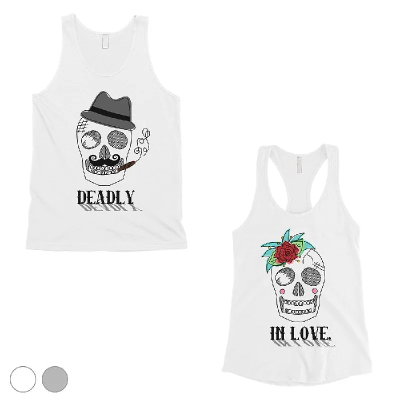 Women's Casual Apparel For Weekends Deadly In Love Matching Couple Tank Tops