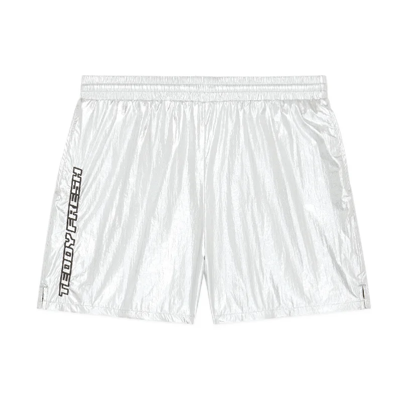 Modish Fashion Discounts Silver Panel Shorts