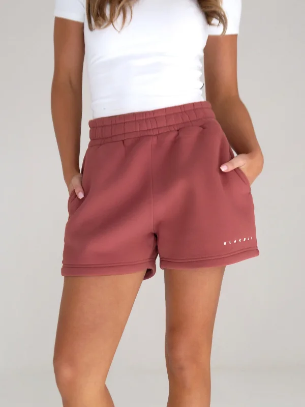 Women's Comfortable Lounge Attire Isabel Jogger Shorts - Berry