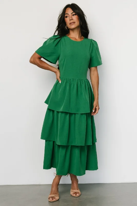 Discover Promotions Cadenza Tiered Maxi Dress | Green