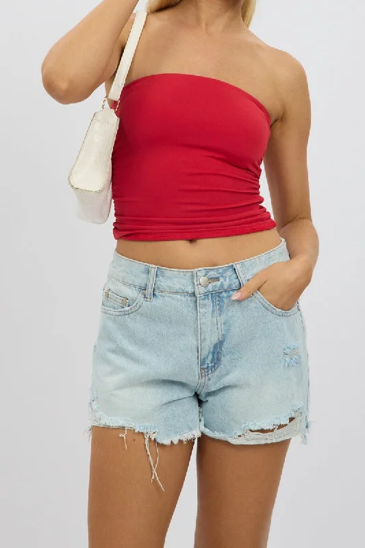 Unbeatable Deals Denim Relaxed Shorts High Rise