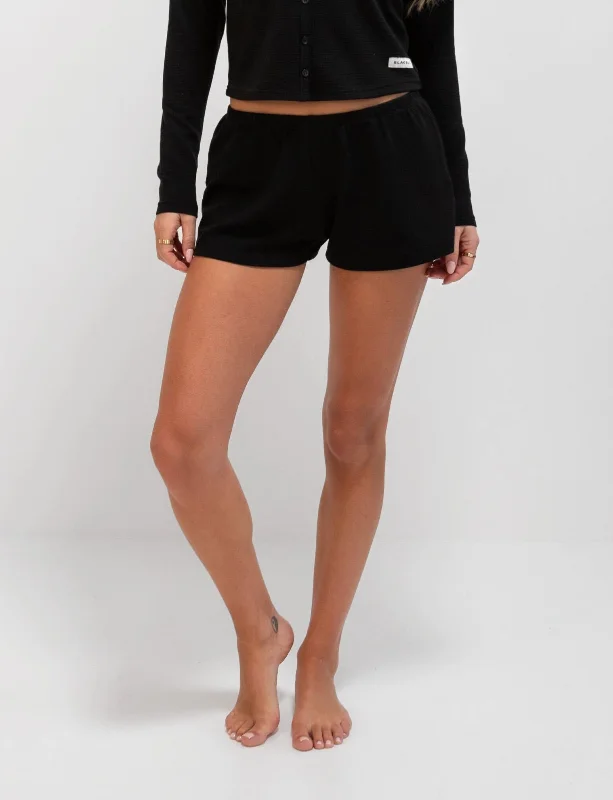 Low Price Special Soft Waffle Shorts - Black