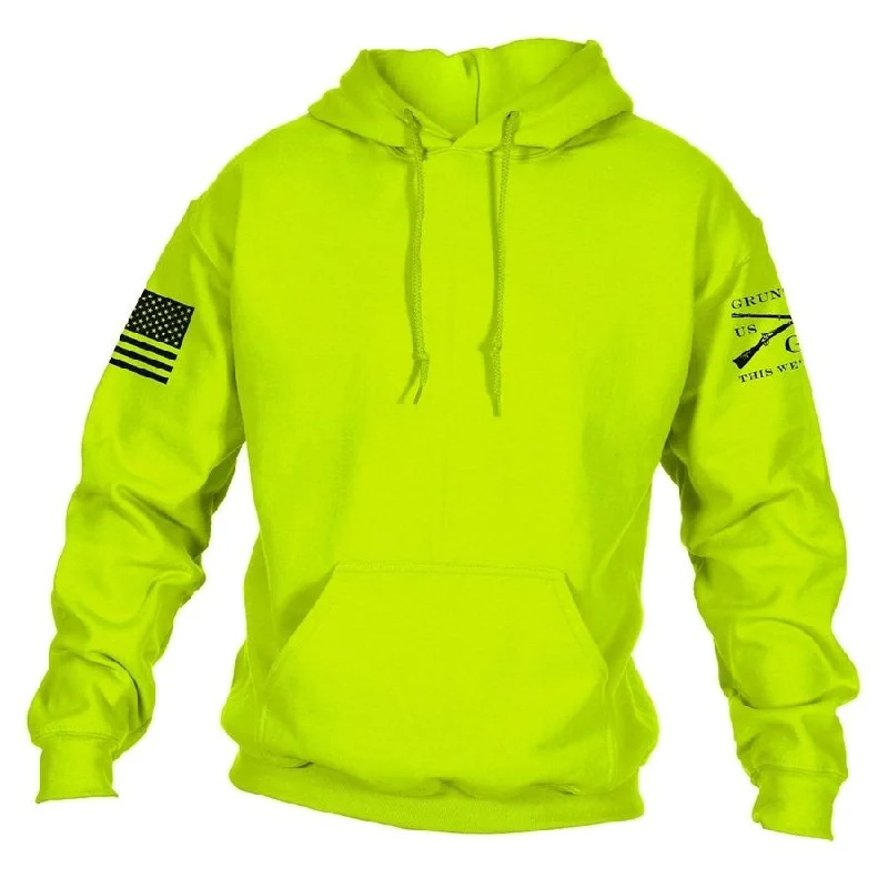 Women's Elegant Evening Attire Basic Hoodie - Safety Green