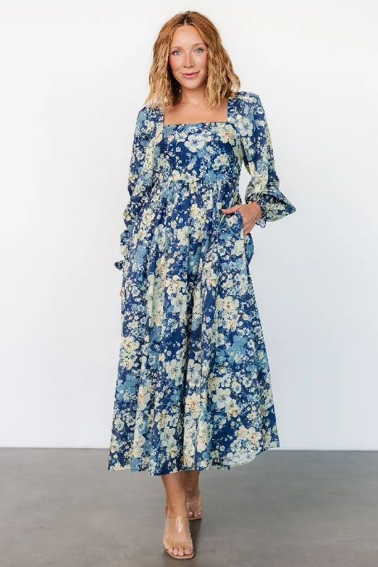 Timeless Style Promotions Twyla Dress | Blue + Cream Floral